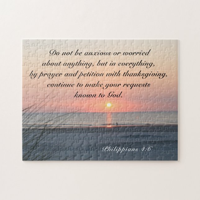 Philippians 4:6 Do not be anxious or worried Bible Jigsaw Puzzle (Horizontal)