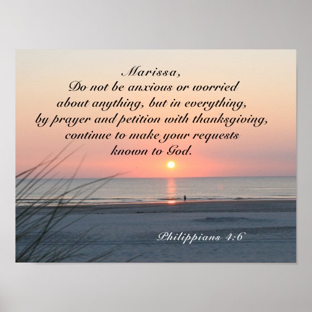 Philippians 4:6 Do not be anxious or worried Bible Poster (Front)