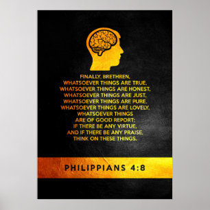 Philippians 4:8 Bible Verse Poster