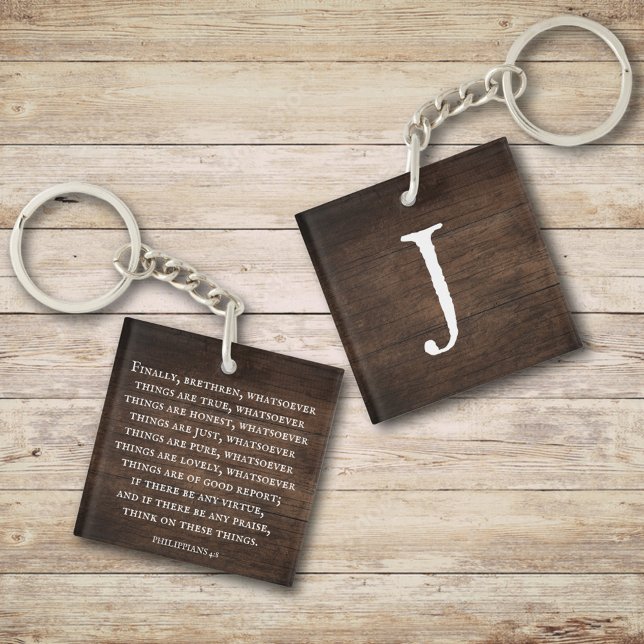 Philippians 4:8 King James Bible Inspirational  Key Ring (Creator Uploaded)