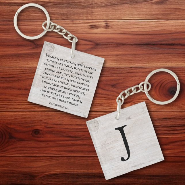 Philippians 4:8 King James Bible Inspirational  Key Ring (Creator Uploaded)