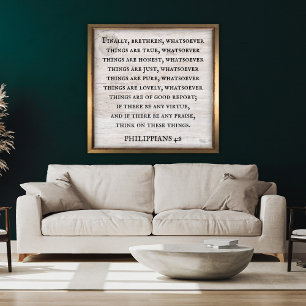 Philippians 4:8 King James Bible Inspirational Poster