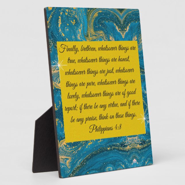 Philippians 4:8 plaque (Side)