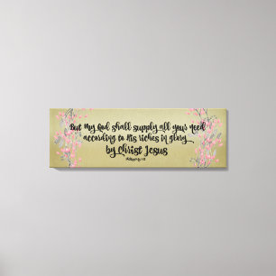 Philippians: God Shall Supply All your Need Canvas Print