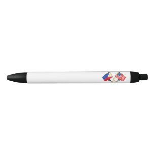 Philippine American Flag Filipino Heritage Vintage Black Ink Pen