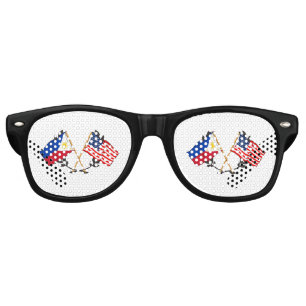 Philippine American Flag Filipino Heritage Vintage Retro Sunglasses