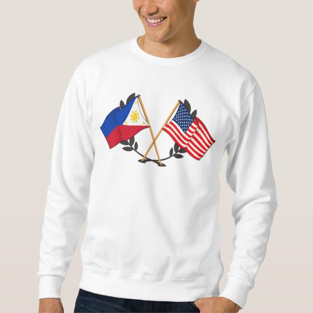 Philippine American Flag Filipino Heritage Vintage Sweatshirt (Front)