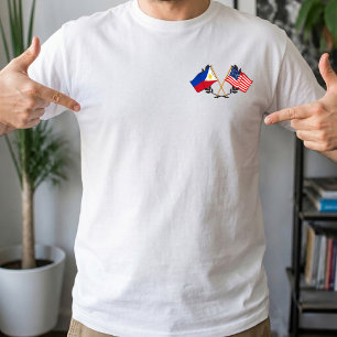Philippine American Flag Filipino Heritage Vintage T-Shirt