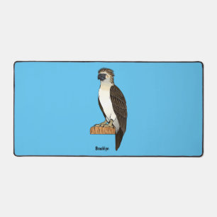 Philippine eagle bird cartoon illustration desk mat