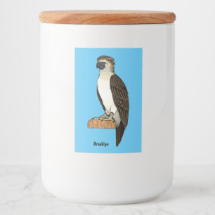 Philippine eagle bird cartoon illustration  food label