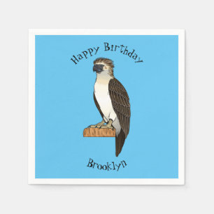 Philippine eagle bird cartoon illustration napkin