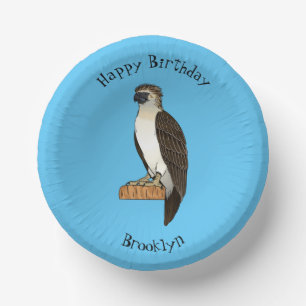 Philippine eagle bird cartoon illustration paper plate