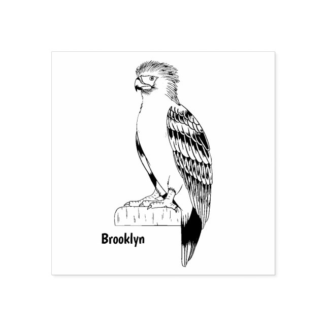 Philippine eagle bird cartoon illustration  rubber stamp (Imprint)