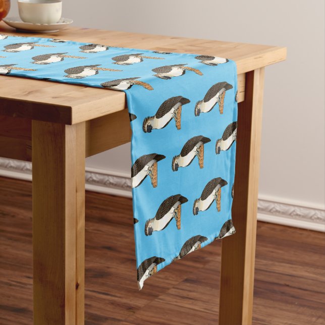 Philippine eagle bird cartoon illustration  short table runner (In Situ)