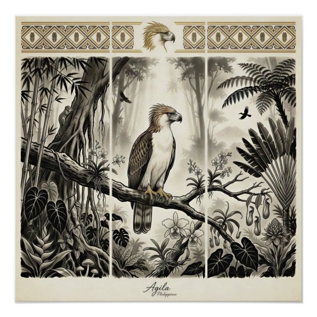 Philippine Eagle Triptych Wall Art (Front)