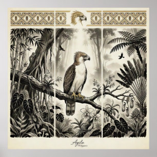 Philippine Eagle Triptych Wall Art