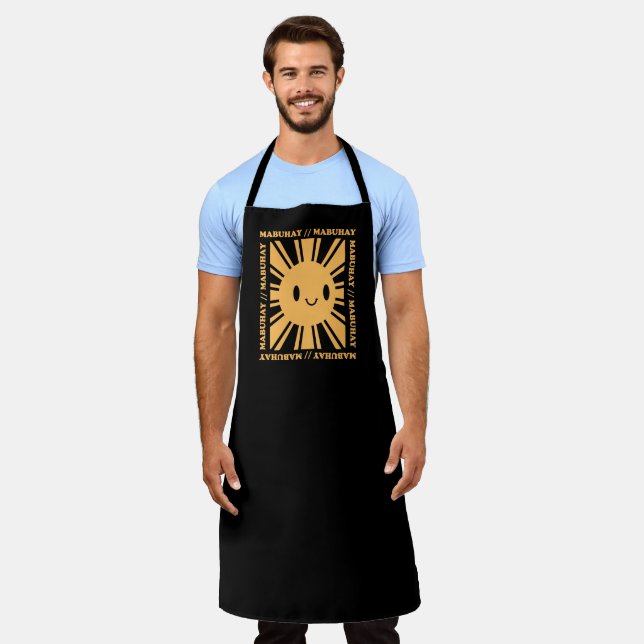 Philippine Filipino Sun Smile Mabuhay Tagalog  Apron (Worn)
