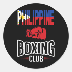 Philippine Flag Boxing Club Filipino Pinoy  Classic Round Sticker
