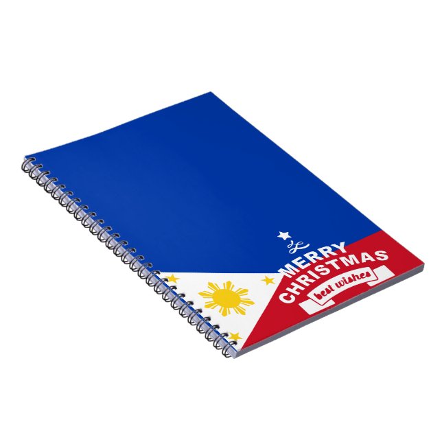Philippine Flag Christmas: Merry Christmas & Best  Notebook (Right Side)
