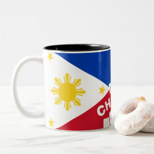 Philippine Flag Christmas: Merry Christmas & Best Two-Tone Coffee Mug