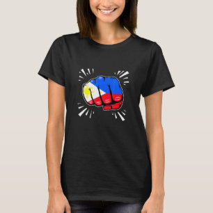 Philippine Flag Fist Filipina Filipino American Pi T-Shirt