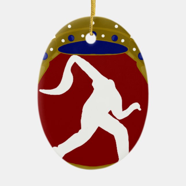 Philippine Jai Alai.png Ceramic Tree Decoration (Front)