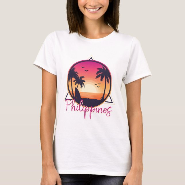 Philippine Pride Beach Surfing Gift Philippines  T-Shirt (Front)