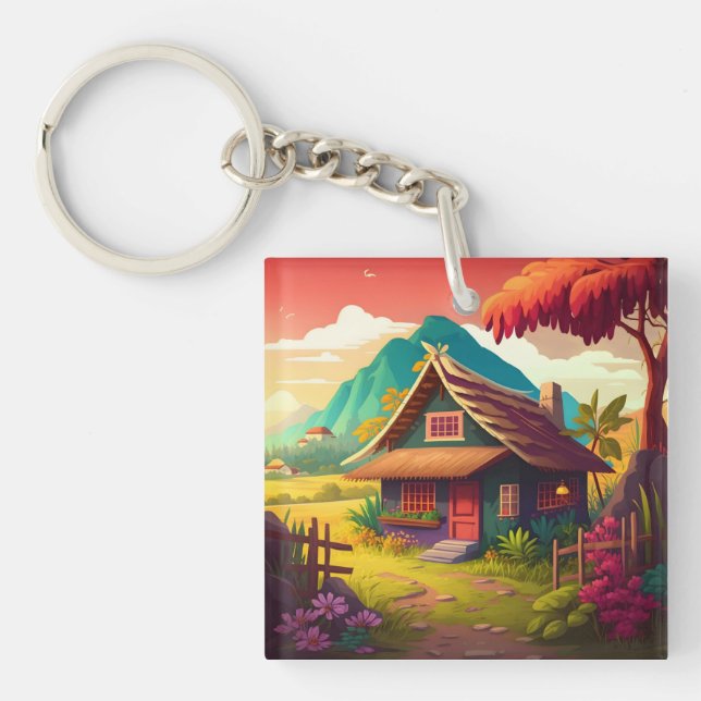 Philippine Traditional House-36543 Key Ring (Front)