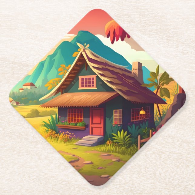 Philippine Traditional House-36543 Paper Coaster (Front)