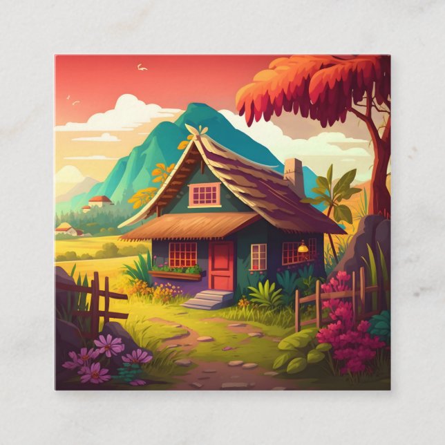 Philippine Traditional House-36543 Square Business Card (Front)