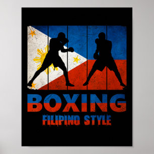 Philippine Vintage Style Boxing Great Filipino Box Poster