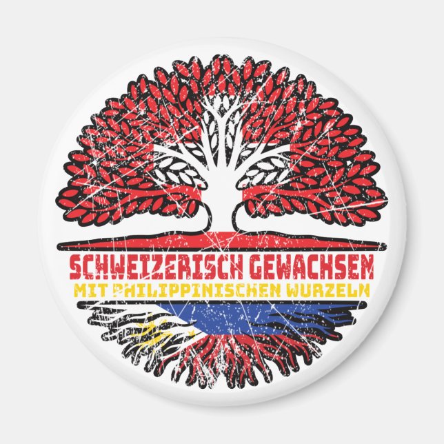 Philippinen Philippinisch Schweizer Schweiz Baum Magnet (Front)