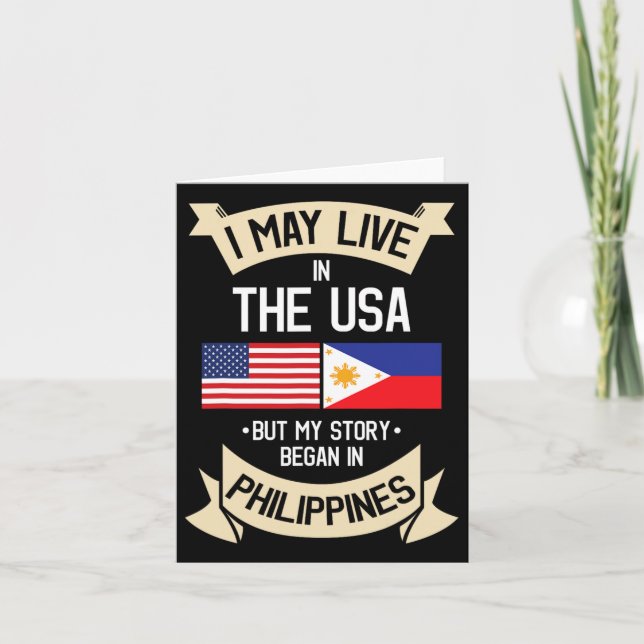 Philippines American Flag Usa Filipino Roots Gifts Card (Front)