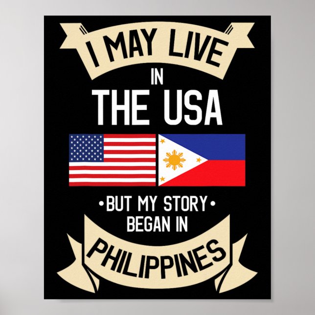Philippines American Flag Usa Filipino Roots Gifts Poster (Front)
