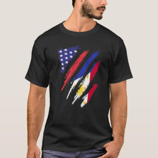 Philippines American Grown Flag USA Patriot Herita T-Shirt