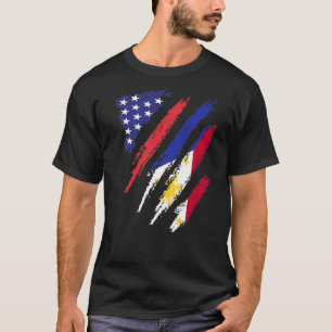 Philippines American Grown Flag USA Patriot Herita T-Shirt
