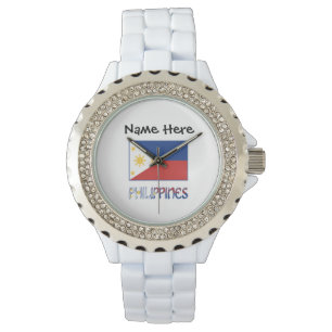 Philippines and Filipino Flag and Your Name Watch