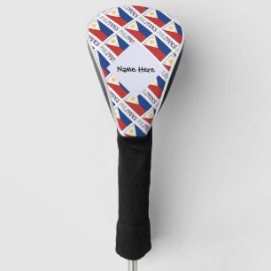Philippines and Filipino Flag Tiled with Your Name Golf Head Cover