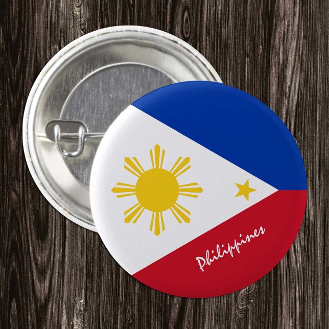 Philippines button, patriotic Philippine Flag 3 Cm Round Badge (Creator Uploaded)