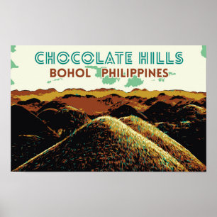 Philippines, Chocolate Hills in Bohol island Postc Poster