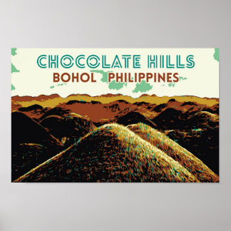 Philippines, Chocolate Hills in Bohol island Postc Poster