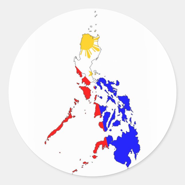 philippines country flag map shape silhouette classic round sticker (Front)