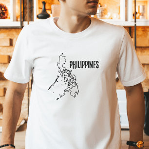 Philippines Country Map Outline Border Boundary T-Shirt