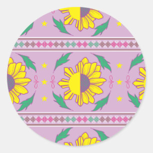 Philippines Filipina Pilipina Girly Floral Classic Round Sticker