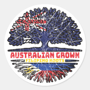Philippines Filipino Australian Australia Tree Classic Round Sticker