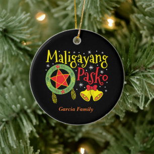 Philippines Filipino Christmas Maligayang Pasko Ceramic Tree Decoration