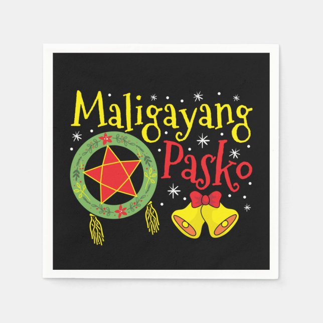 Philippines Filipino Christmas Maligayang Pasko Napkin (Front)