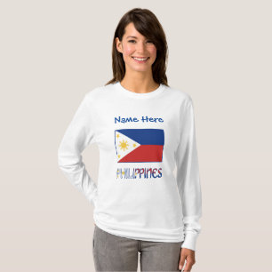 Philippines Filipino Flag Blue Personalisation  T-Shirt