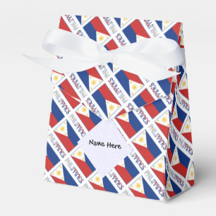 Philippines Filipino Flag Tiled Personalised Name  Favour Box