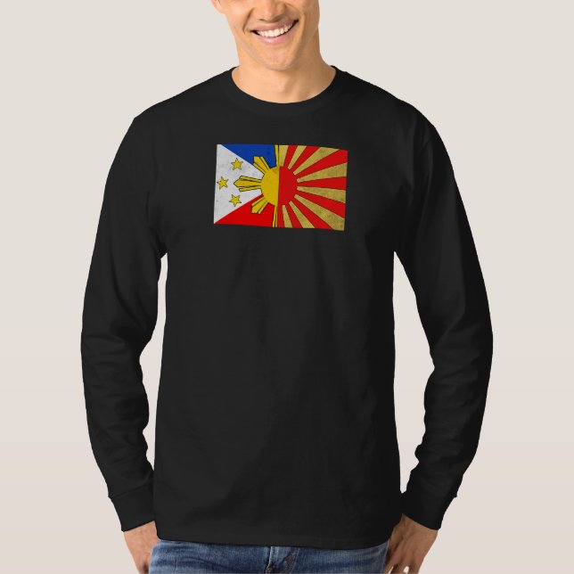 Philippines Filipino Japanese Japan Japino Flag Fr T-Shirt (Front)